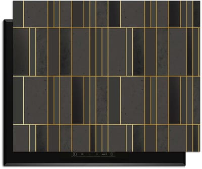 KitchenArt - Midnight Grid – Inductie Beschermer - 76x51.5 cm - Kookplaat Beschermer - Luxe Afdekplaat Inductieplaat - Anti-slip & Oprolbaar - Beschermmat Inductiekookplaat