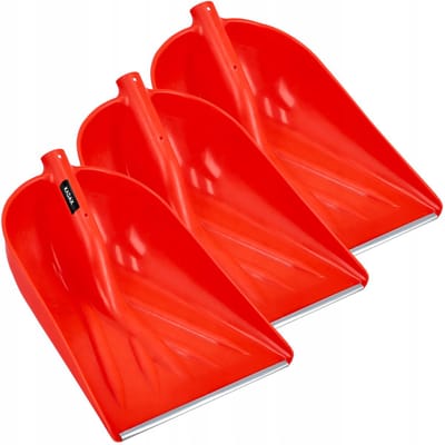 KADAX Oranje sneeuwschuiver, sneeuwschuiver zonder steel, sneeuwschuiver, sneeuwschuiver met aluminium rand, plastic sneeuwschuiver, sneeuwschuiver (3, breedte: 38,5 cm)