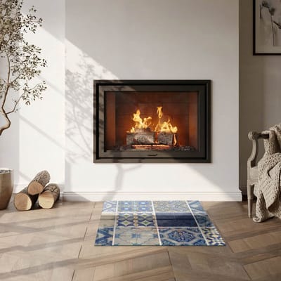 Coloray Vloerplaat Houtkachel - Onderplaat Kachel - 60 cm x 60 cm - Houtkachel Vloerplaat - Blauw Vloerplaat Kachel - Plaat Kachel - Vloerplaat voor Houtkachel - Vloerplaat Open Haard - Onderplaat