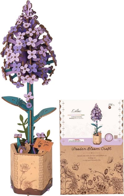 3D Houten Puzzel - Modelkits voor Volwassenen, Kunstbloemen voor Decoratie, Woonaccessoires, Cadeaus voor Vrouwen op Valentijnsdag