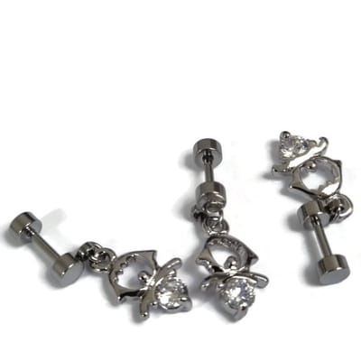 Aramat Jewels | Piercings | Fantasie oor piercing met Zirkonia Hanger | | | |8mm | Staal | Volwassenen | Verkleurd niet