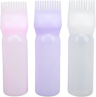 3-delige haarverf applicatorfles met maatverdeling, ideaal voor haarkleuring en stylingtools
