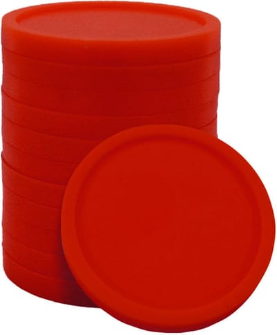 CombiCraft kleinere blanco plastic munten rood - Ø23mm - 100 stuks