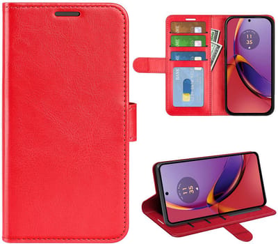 MobyDefend Hoesje - Geschikt voor Motorola Moto G84 - Wallet Book Case (Sluiting Achterkant) - Rood