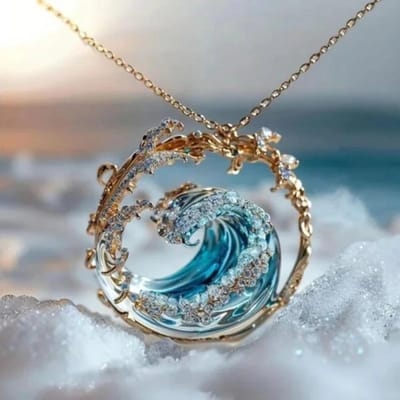 Hoge Kwaliteit 4-delige Set Golfringen Oorbellen Hangers Sets Oceaan Stijl Dames Licht Luxe Veelzijdige Kettingen Pakket Charmante Sieraden gray