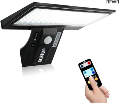 RFWR® Buiten Solarlamp met Bewegingsmelder – 90 LED Wandlamp, Waterdicht & Oplaadbaar, 4 Modi