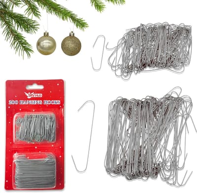 200x Kerstboomhaken voor Kerstballen en Decoratie - Zilverkleurige Ophanghaken