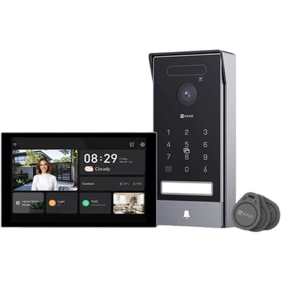 EZVIZ HP7 Pro 4K Video Intercom - Slimme Deurintercom met 8 inch Touchscreen - Gezichtsherkenning & Palmaderherkenning - Afstandsbediening - Mensdetectie - Dual-Band Wi-Fi