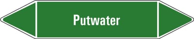 Putwater leidingmarkering op vel 75 x 17 mm - 8 per vel