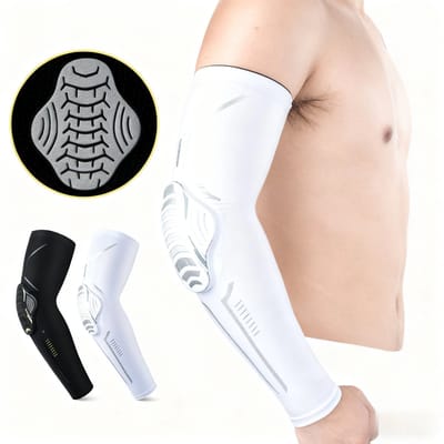 Sport wrist protector - wrist protector met mat oppervlak tegen impact bescherming - bescherming tegen druk aan de elleboog - elleboog protector voor outdoor basketbal - voetbal elleboog protector - wit M