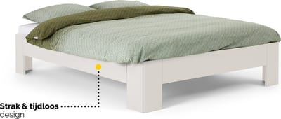 B Bright Fresh 400 Bed 90x200cm - Bedframe Wit - Eenpersoonsbedden - Instaphoogte: 40cm