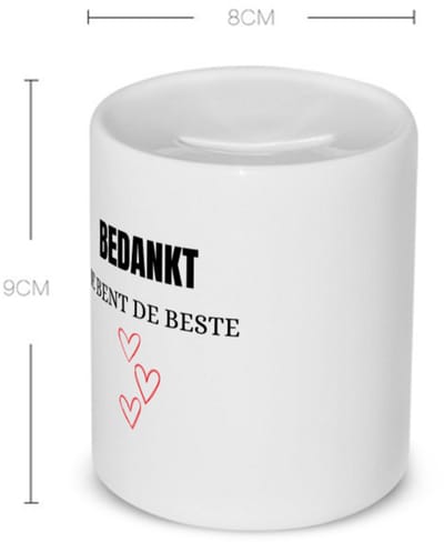Akyol - bedankt je bent de beste Spaarpot - Bedankt - mensen die je wilt bedanken - bedankje - beste persoon - cadeautje - kado - 350 ML inhoud