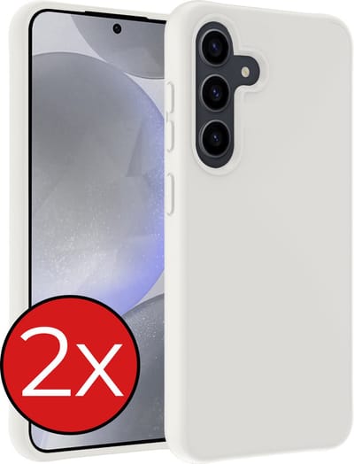 Hoesje - 2 Stuks - Geschikt voor Samsung Galaxy S24 - Sterk & Shockproof - Telefoonhoes - Back Cover - Case Siliconen - Telefoon Hoes - Wit