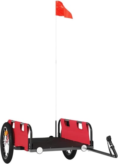 Fietsaanhanger - Transportkar - Goederen Vervoeren - Robuuste Constructie - 126x63x36 cm - Rood
