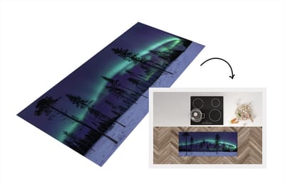 Keukenloper - Loper keuken - Een bijzondere ring van het noorderlicht in het Lapland - 120x50 cm - Keukenloper vinyl