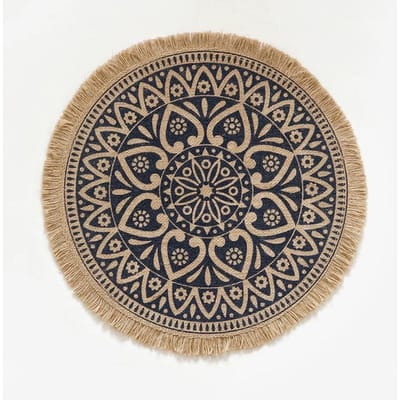 Napperon Rond de Table Napperons en Jute Antidérapants pour Décoration de Table à Manger Accessoires Napperons de Cuisine Sous-Verres à Café Dîner de Fête noir