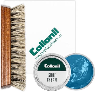 Collonil schoenpoets | Schoenpoets set | Shoe cream | Borstel | Poetsdoek | Kleur: Washed denim