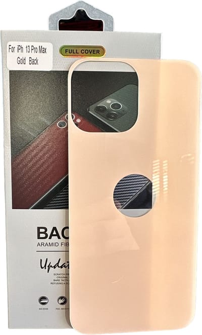 Armid Fiber Achter glas beschermer Geschikt voor: Apple iPhone 13 Pro Max (Gold) Achterkant Temper Glass Protector - Back Screen Protector