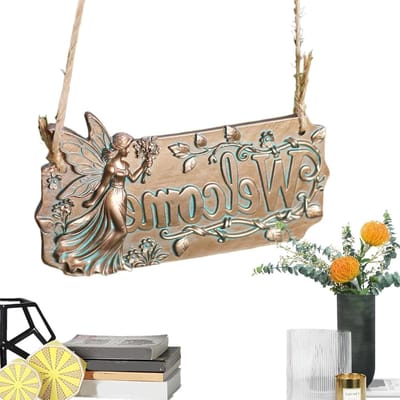 Welkomstbord Hars - Wanddecoratie Buiten - Huis Verfraaien - Weerbestendige Constructie - 20 x 11 cm - Koperkleurig