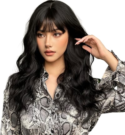 Nivard Dames Pruiken - Hair Wig - Lang Haar - Cosplay Pruik - Zwart