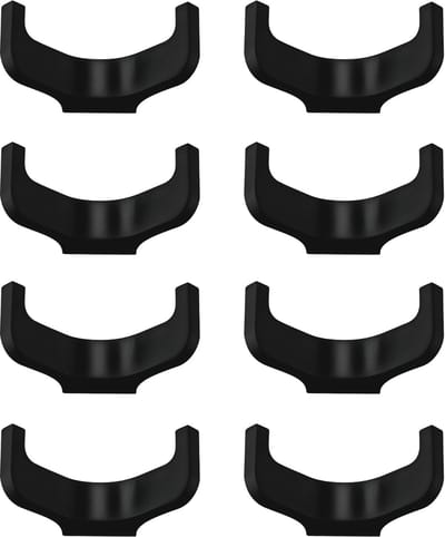 SOTECH 8 stuks Dubbele haken BILL zwart mat 72,5 x 29 x 37,5 mm met onzichtbare bevestiging Jashaken uit de BlackLine collectie