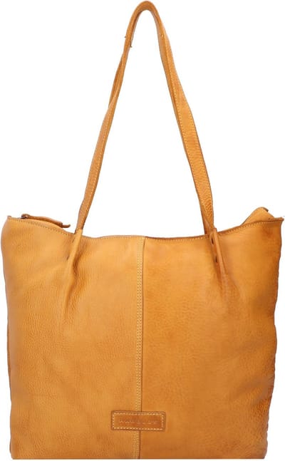 HAROLD'S Leren Schoudertas Submarine Shopper Yellow Mosterdgeel
