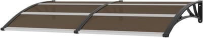 Deurluifel Regen Zonwering - Overkapping Entree - Bescherming Huis - Polycarbonaat Aluminium - 200x100 cm - Zwart Transparant