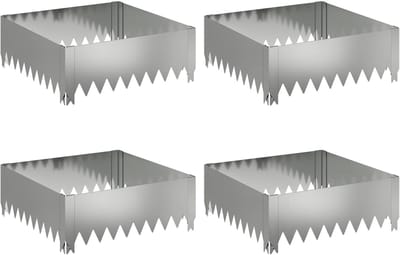 vidaXL - Gazonrand - 4 - st - 60 - x - 60 - x - 20 - cm - Staal - Zilverkleurig