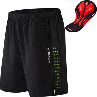 Herenfietsshort met 3D-gelvulling en meshvoering, ademende, sneldrogende losse fietsbroek XXXL zwart