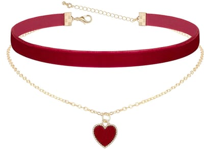 Dailygoods- Choker halsband gelaagd - verstelbare halsband - dames sieraden - gothic choker - choker ketting - fluwelen halsketting