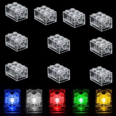 15 Stuks Luminous Bouwstenen met LED Verlichting, 5 Kleuren, Transparant Ontwerp, Vervangbare Batterijen, Geschikt voor Feestjes en Decoratie Geschenk