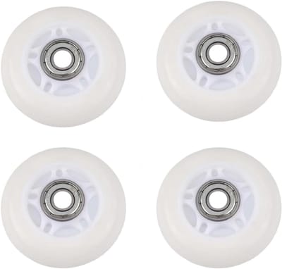 Oplichtende Rolschaatswielen - Glitterwielen - Schaatsen - Duurzaam PU Materiaal - 64 mm - Wit