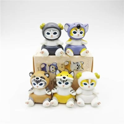 Mofusand Chats En Costumes d'Animaux Série Jouet Tendance Boîte Aveugle Lapin Chat Kawaii Décoration de Bureau Figurine d'Action Cadeaux de Festival