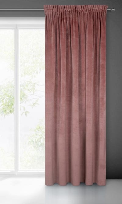 Villa Gordijn fluweel zacht lint 1 stuk edel gordijn dik 290 g/m2 elegant glad effen pluizig modern klassiek woonkamer slaapkamer lounge, donkerroze, 140 x 270 cm