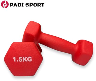 Padisport - Dumbells 1.5 Kg - Halter - Gewichten Set Halters - Gewichten 1.5 Kg - Rood - Gewichten - Dumbells - Halters - Gewichtjes 1.5 Kg