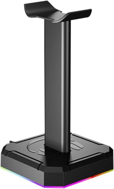Koptelefoonhouder - Oordopjesstandaard Hoofdtelefoonstand - Bureau Organisatie - Stevige Aluminiumlegering - 26.7 cm Hoog - Zwart