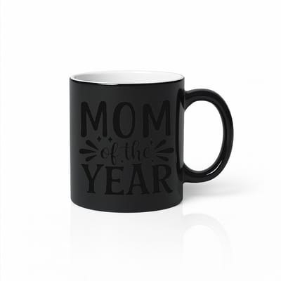 Mom of the Year Magic Mok - Warmtegevoelige Kleurveranderende Beker - Moederdag Cadeau - Zwart