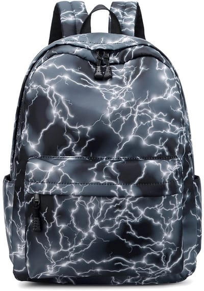 Rugzak - Schoolrugzak voor Jongens - 17 Inch Laptoprugzak met Bliksemprint - Waterdichte Boekentas voor Middelbare School - 20L - Grijs