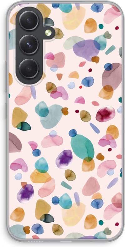 Case Company® - Hoesje geschikt voor Samsung Galaxy A54 hoesje - Terrazzo Memphis - Soft Cover Telefoonhoesje - Bescherming aan alle Kanten en Schermrand
