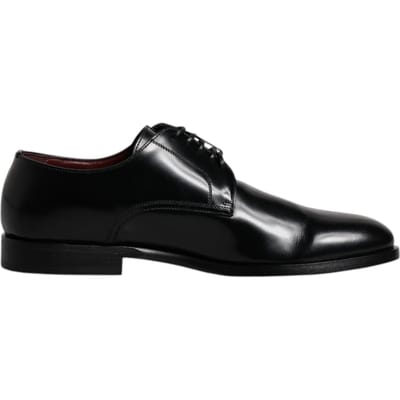 Dolce & Gabbana Zwarte Kalfsleren Derby Veterschoenen voor Formele Kleding