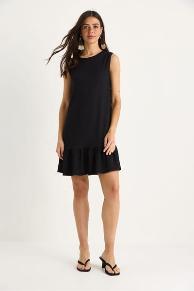 Textured Crepe Midi-jurk met Rimpeldetail