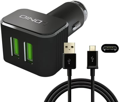 Auto Oplader - USB A naar Micro USB Kabel (1M) & Auto Stekker - USB A Snel Lader 36W - Autolader