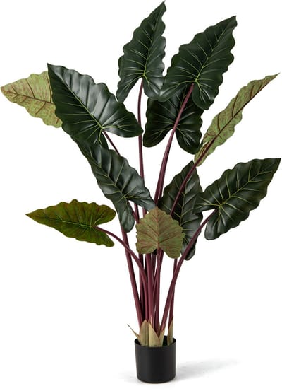 COSTWAY Kunstplant 160 cm, kunstboom met pot en 11 bladeren, decoratieve plant, groene planten, decoratieve kamerplant voor thuis, kantoor, groen