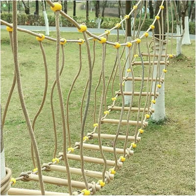 Slackline Accessoires - Hindernisbaan Touw - Buiten Spelen - Veilige Gespbevestiging - 2 Meter Lengte - Multicolor