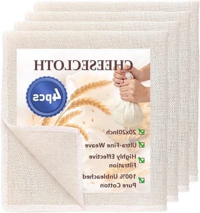 Set van 4 Herbruikbare Kaasdoeken van 50x50cm - Ongebleekte Katoenen Doeken voor Melk, Boter en Sap