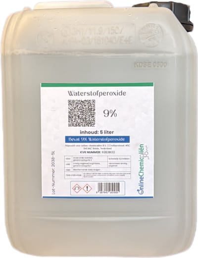 Online chemicalien – Waterstofperoxide – 9% – 5 Liter – Zuurstofwater – Ontsmetten en Huishoudelijk