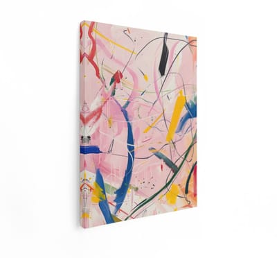 Artaza Canvas Schilderij Abstracte Kunst - 30x40 cm - Wanddecoratie Modern - Muurdecoratie Kleurrijk - Kamer Accessoires - Roze