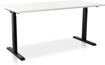 Zit-sta bureau snelslinger verstelbaar - MRC FAST FLEX | 160 x 80 cm | frame zwart - blad wit