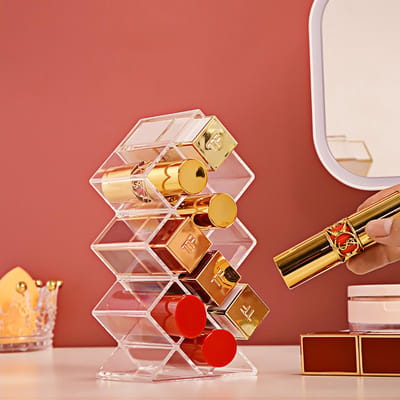 Unyqoos ® Rotatie Cosmetica Organizer voor Badkamer en Slaapkamer - Transparant en Ruimtebesparend Ontwerp