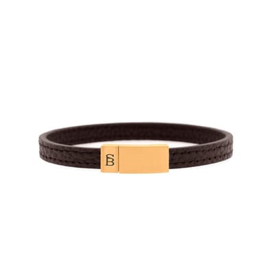 STEEL & BARNETT - Leren Armband Heren - Grady - Bruin - Maat L